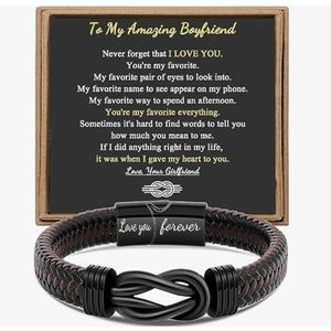Men’s Infinity braided leather bracelet